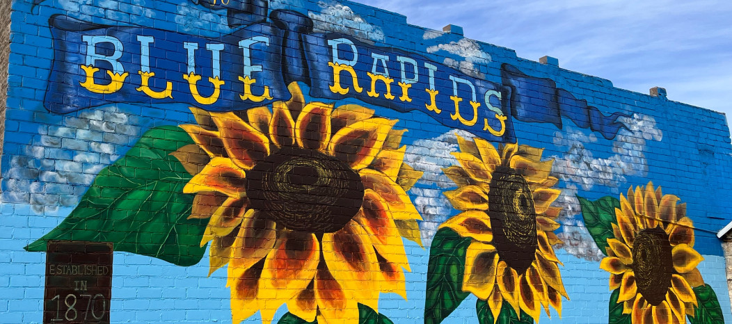 Sunflower Mural in Blue Rapids, Kansas