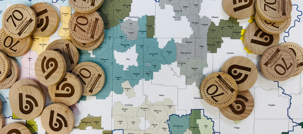 Map with 70th Anniversary Coins